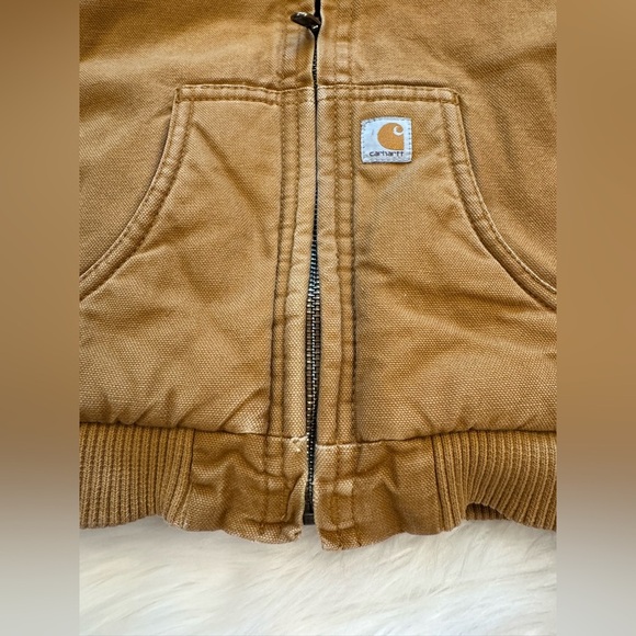 Carhartt 18M Baby Toddler Boy/Girl Hooded Quilted Lining Zip Front Jacket Brown - Picture 7 of 9